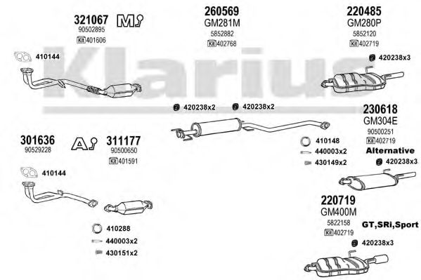390841E KLARIUS Exhaust System