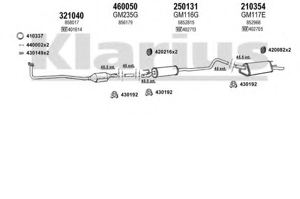 390943E KLARIUS Exhaust System