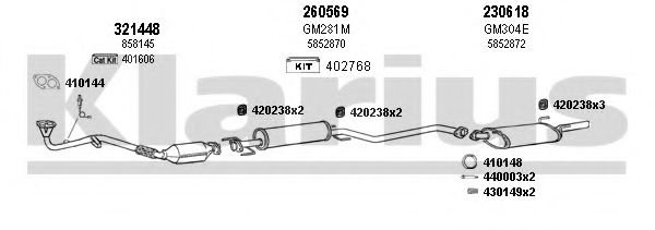 391105E KLARIUS Exhaust System Exhaust System