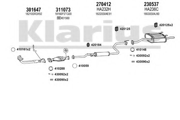 420159E KLARIUS Exhaust System