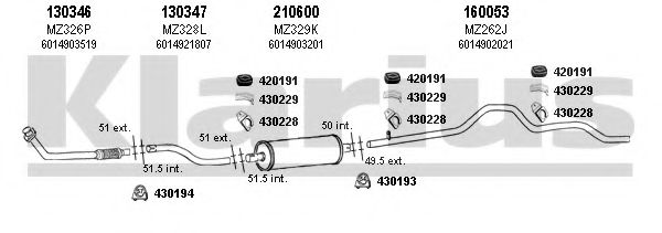 600267E KLARIUS Exhaust System