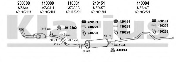 600292E KLARIUS Exhaust System Exhaust System