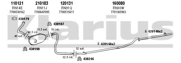 720269E KLARIUS Exhaust System Exhaust System