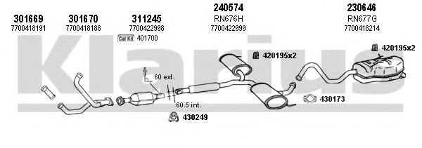 720714E KLARIUS Exhaust System