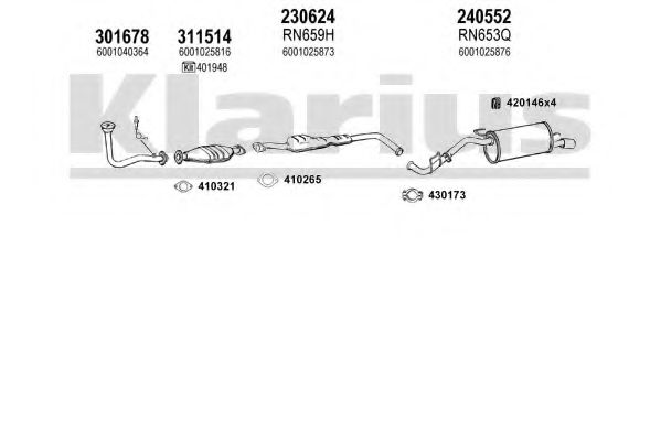 720737E KLARIUS Exhaust System Exhaust System