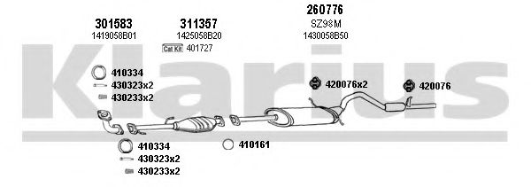 820091E KLARIUS Exhaust System Exhaust System