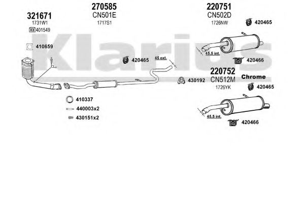 180591E KLARIUS Exhaust System