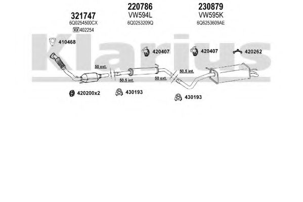 930891E KLARIUS Exhaust System