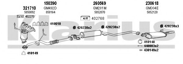 391359E KLARIUS Exhaust System Exhaust System