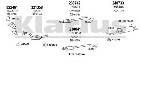 720889E KLARIUS Exhaust System