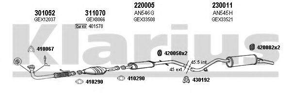 120344E KLARIUS Exhaust System Exhaust System