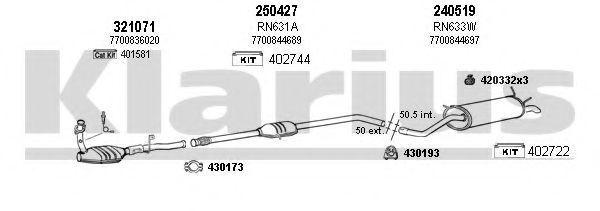720879E KLARIUS Exhaust System Exhaust System