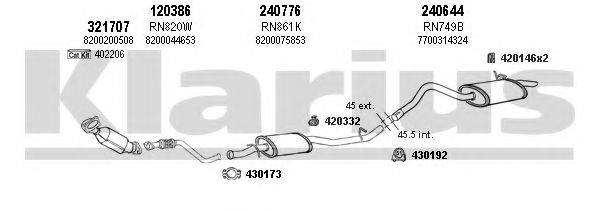 720955E KLARIUS Exhaust System