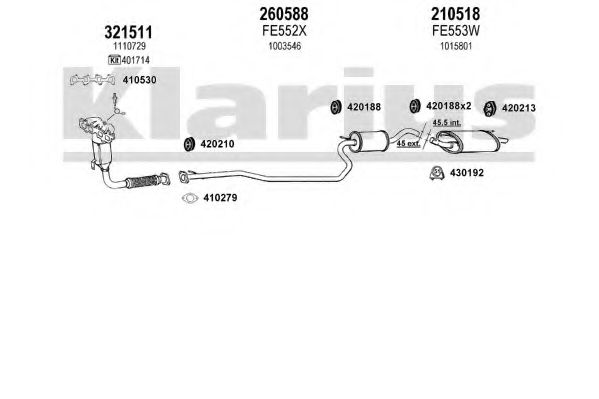 361701E KLARIUS Exhaust System
