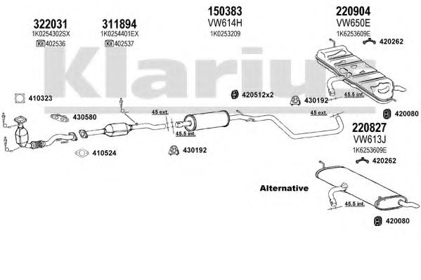 931120E KLARIUS Exhaust System