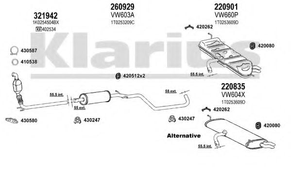 931145E KLARIUS Exhaust System