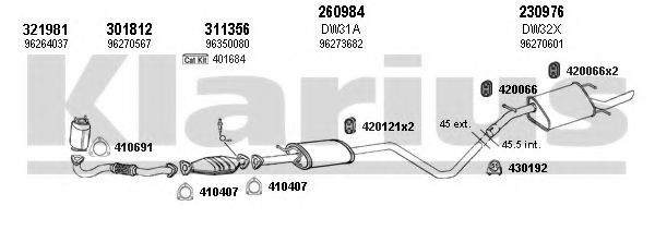 310029E KLARIUS Exhaust System Exhaust System
