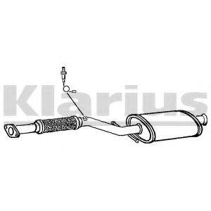 HY100V KLARIUS Exhaust System Front Silencer