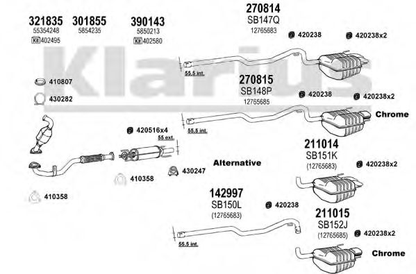 750225E KLARIUS Exhaust System