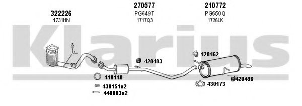 631018E KLARIUS Exhaust System Exhaust System