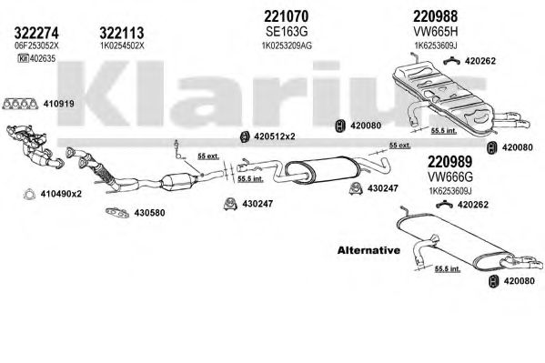 931395E KLARIUS Exhaust System Exhaust System