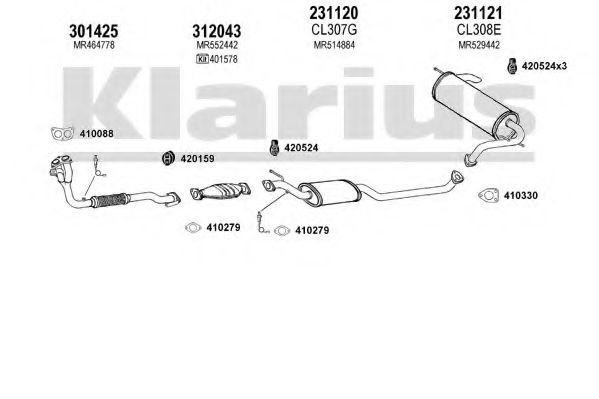 210241E KLARIUS Exhaust System