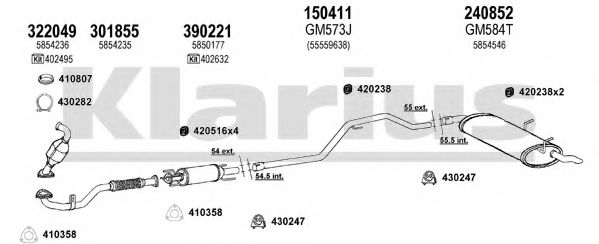 391719E KLARIUS Exhaust System Exhaust System
