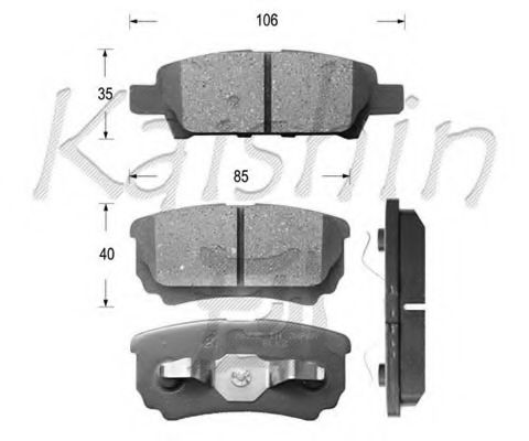 FK6124 KAISHIN Brake Pad Set, disc brake