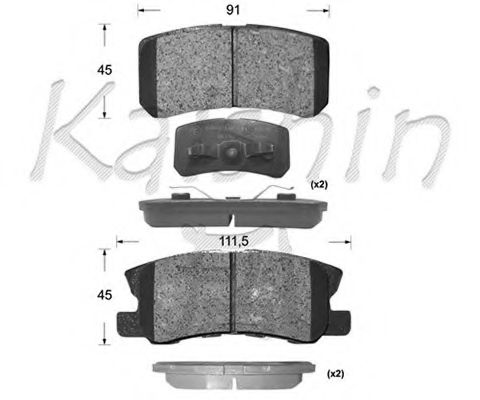 FK6106 KAISHIN Комплект тормозных колодок, дисковый тормоз