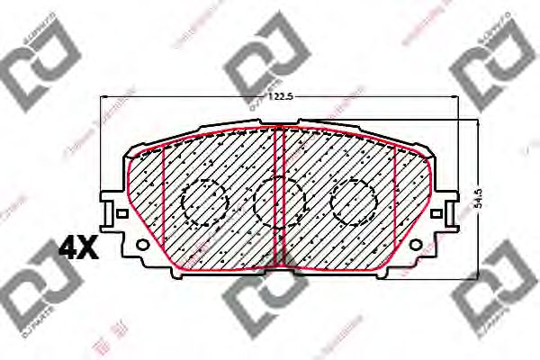BP1610 DJ+PARTS Тормозная система Комплект тормозных колодок, дисковый тормоз