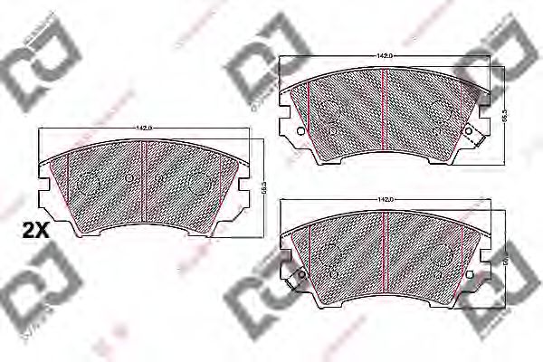 BP2228 DJ+PARTS Тормозная система Комплект тормозных колодок, дисковый тормоз