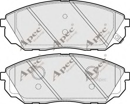 PAD1556 APEC+BRAKING Комплект тормозных колодок, дисковый тормоз