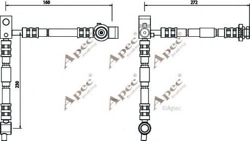 HOS3519 APEC+BRAKING Brake System Brake Hose