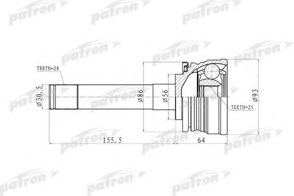 PCV9316 PATRON Final Drive Joint Kit, drive shaft