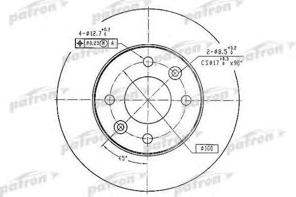 PBD1016 PATRON Тормозная система Тормозной диск