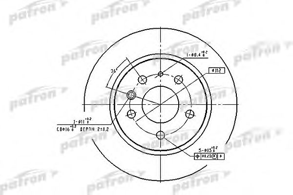 PBD1574 PATRON Тормозной диск