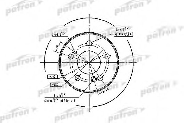 PBD1583 PATRON Тормозной диск