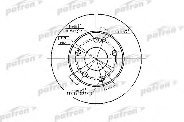 PBD1584 PATRON Тормозной диск