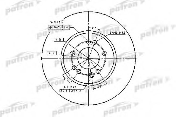 PBD1585 PATRON Тормозной диск