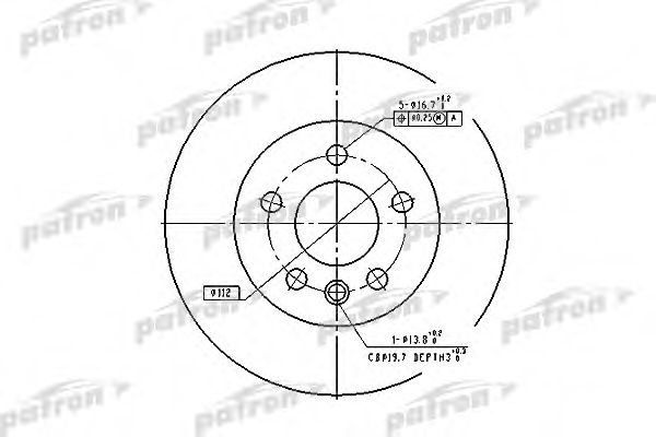 PBD1596 PATRON Тормозной диск