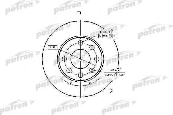 PBD1608 PATRON Brake System Brake Disc