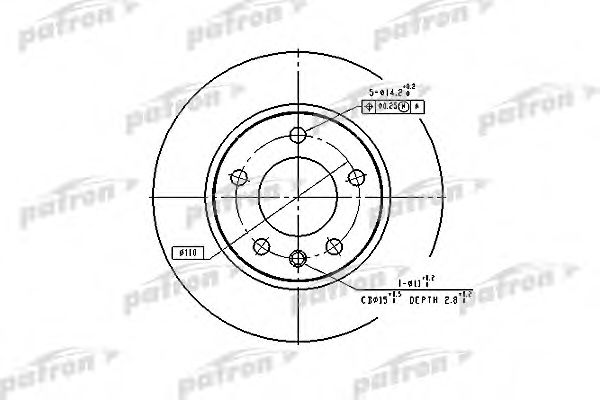 PBD1614 PATRON Тормозной диск