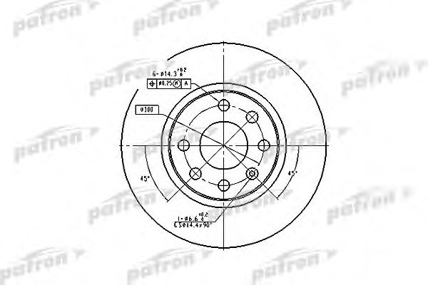 PBD1624 PATRON Brake System Brake Disc