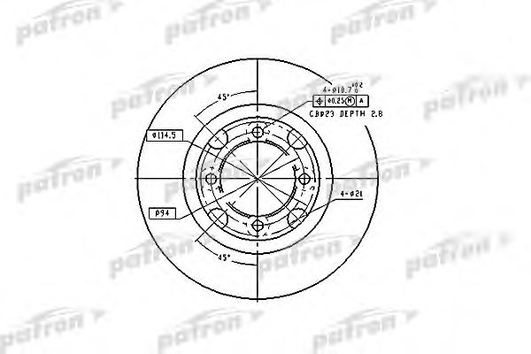PBD2607 PATRON Тормозная система Тормозной диск