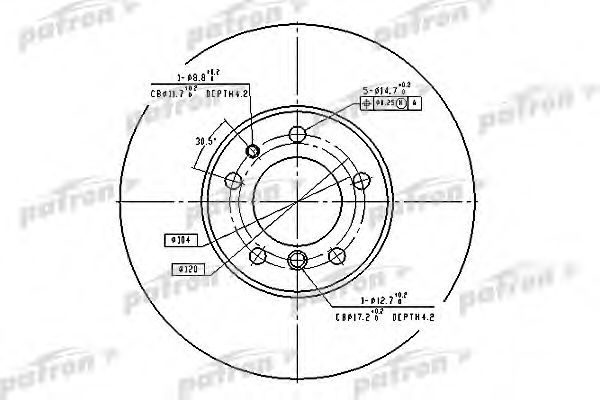 PBD2687 PATRON Тормозная система Тормозной диск