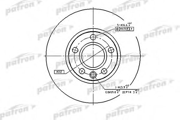 PBD2809 PATRON Тормозной диск