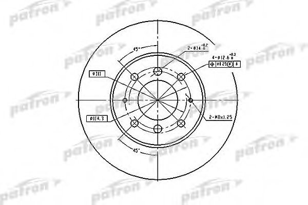 PBD4345 PATRON Тормозной диск