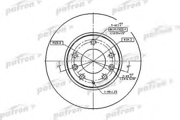 PBD4386 PATRON Тормозной диск