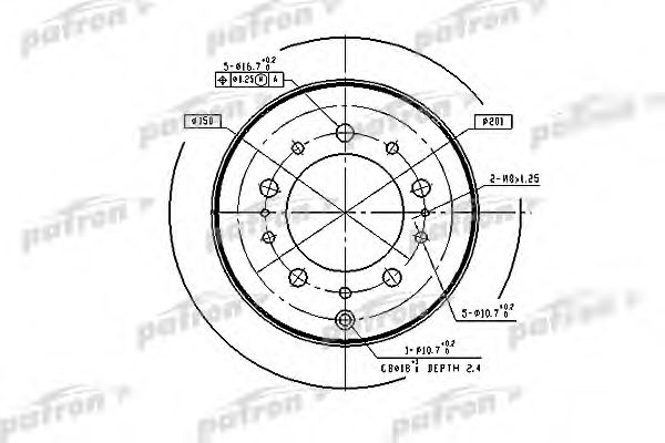 PBD4483 PATRON Тормозная система Тормозной диск