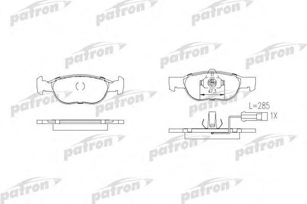 PBP1160 PATRON Тормозная система Комплект тормозных колодок, дисковый тормоз